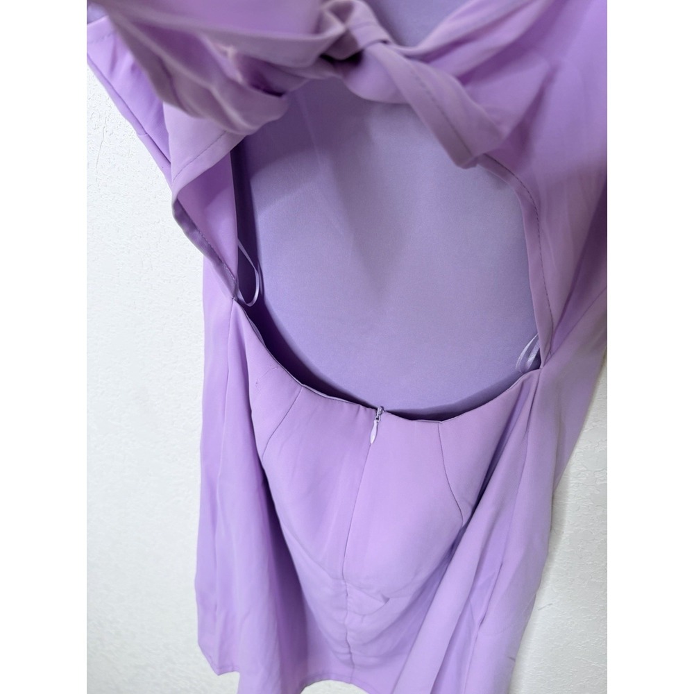 Revolve Super Down Mini Dress XS Lavendar Strappy Tie Back Vacay Beach - Picture 5 of 12